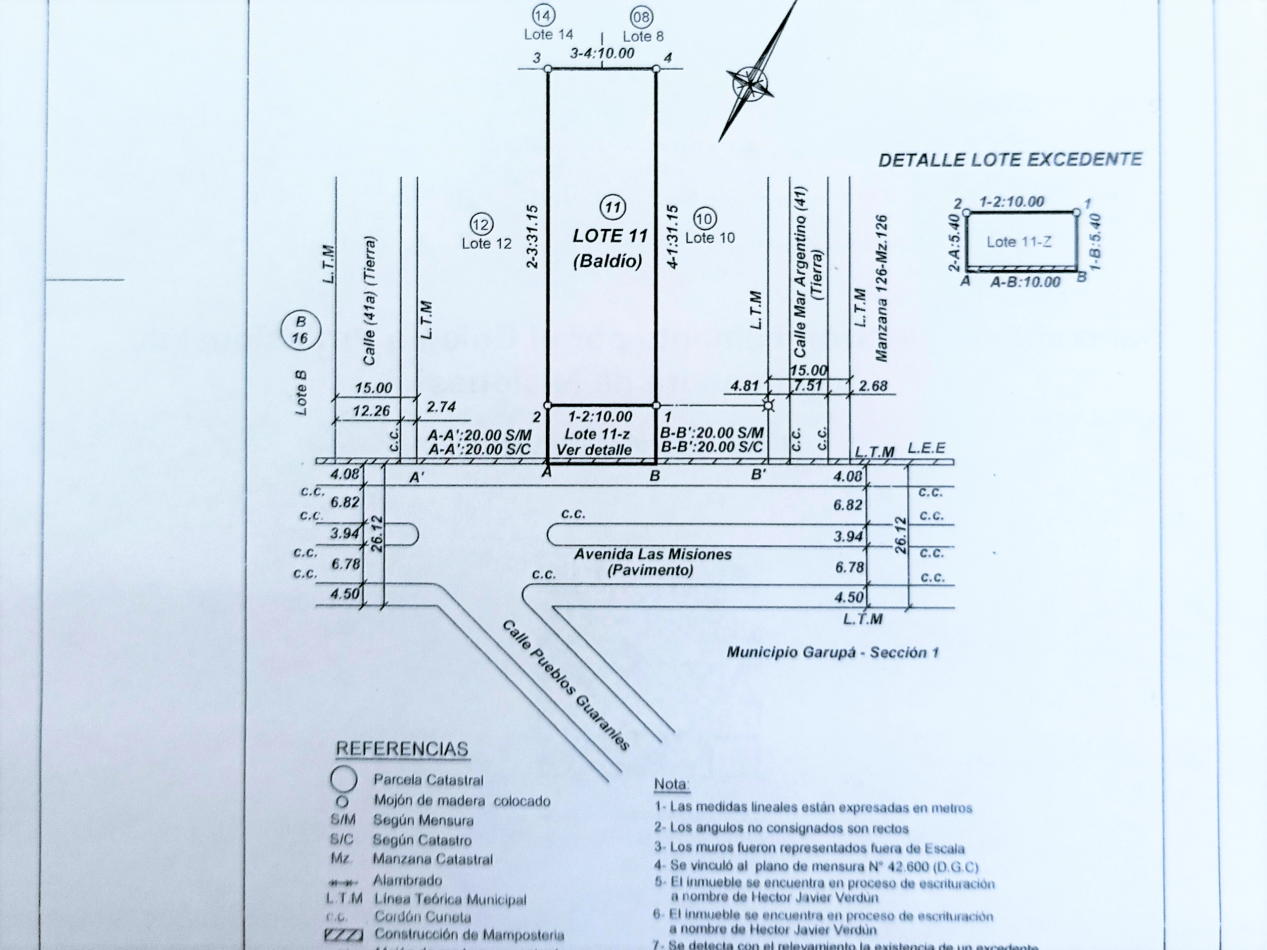 ALQUILO TERRENO SOBRE AV. DE LAS MISIONES Y RUTA NAC. 12