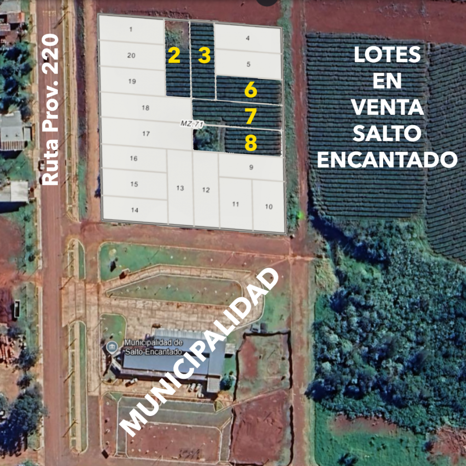 Lotes en venta al lado de la Municipalidad de Salto Encantado