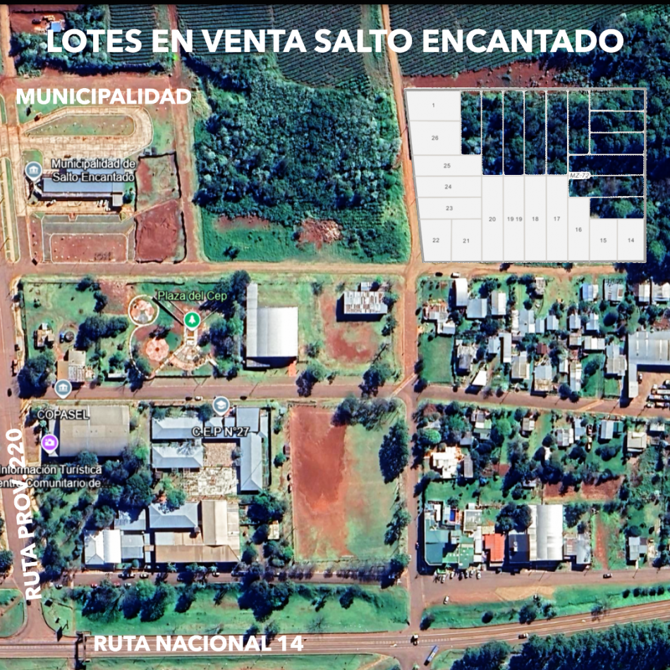 Lotes en venta al lado de la Municipalidad de Salto Encantado