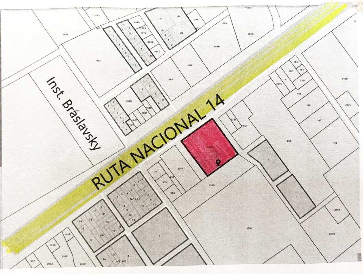 Terreno en Venta 100 metros sobre Ruta Nac. 14 Zona Urbana