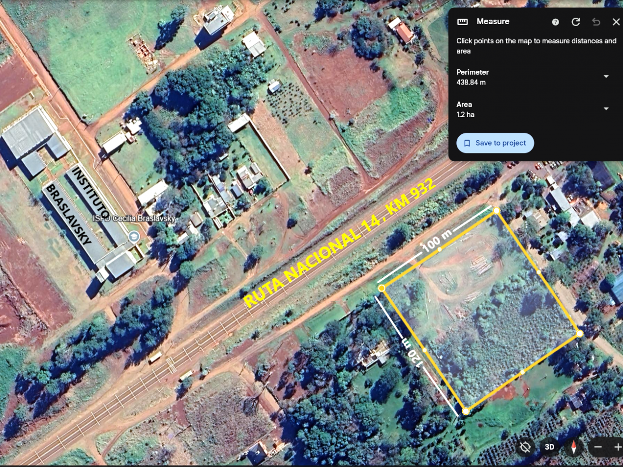 Terreno en Venta 100 metros sobre Ruta Nac. 14 Zona Urbana