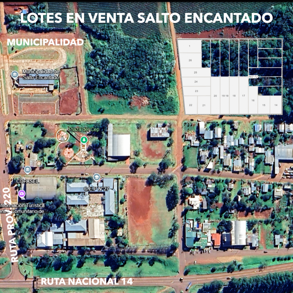 Loteo LG - Terrenos financiados sobre Ruta 220 en Salto Encantado