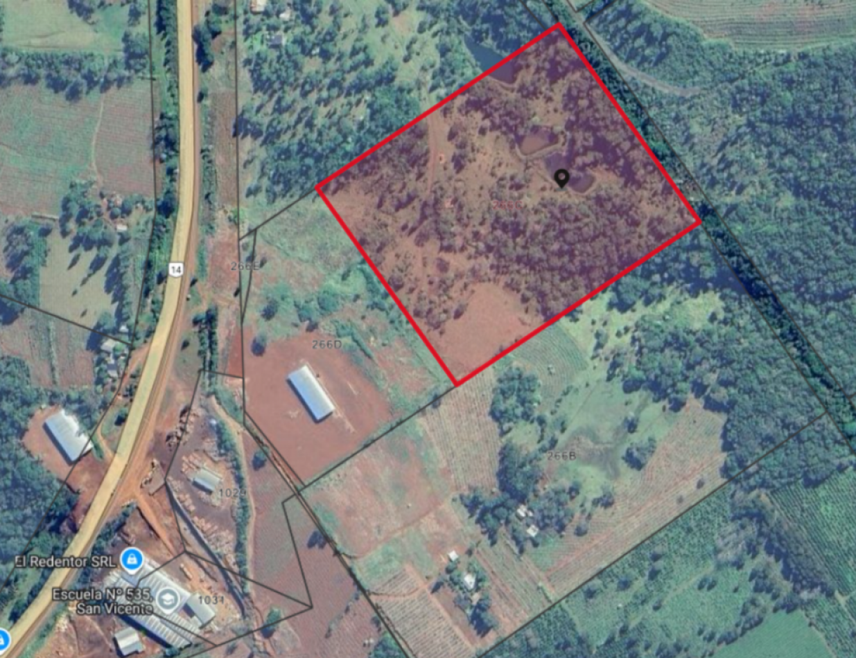 8 hectareas en venta a pasitos de Ruta 14 Aristobulo del Valle