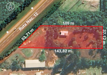 Terreno estrategico sobre Ruta Nacional 12 - Cerca de Jardin America, ideal para inversion comercial